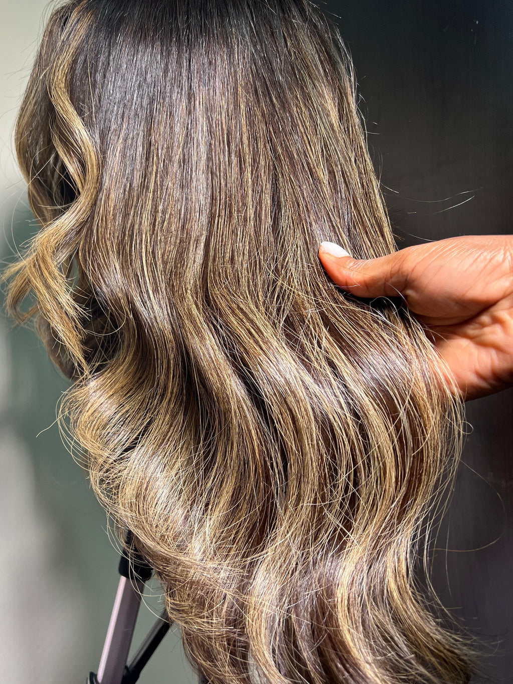 Gold ash balayage